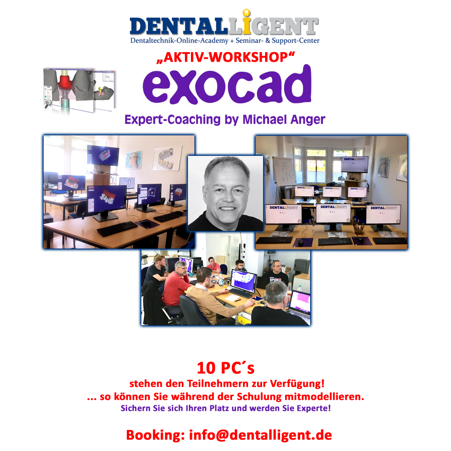 EXOCAD - Experten Seminar - Framework & Teleskope inkl. 10 PC´s für einen "ACTIV-WORKSHOP"