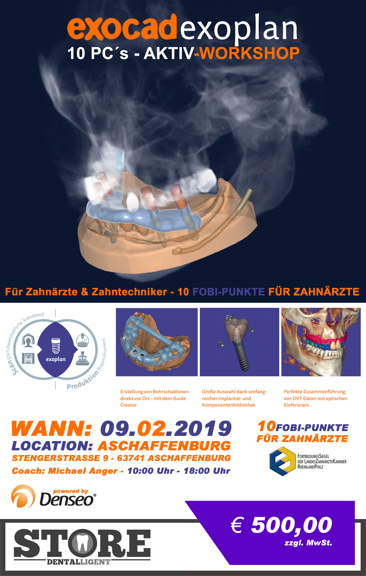 EXOCAD - EXOPLAN - "AKTIV WORKSHOP" mit 10 PC´s -DENSEO GmbH