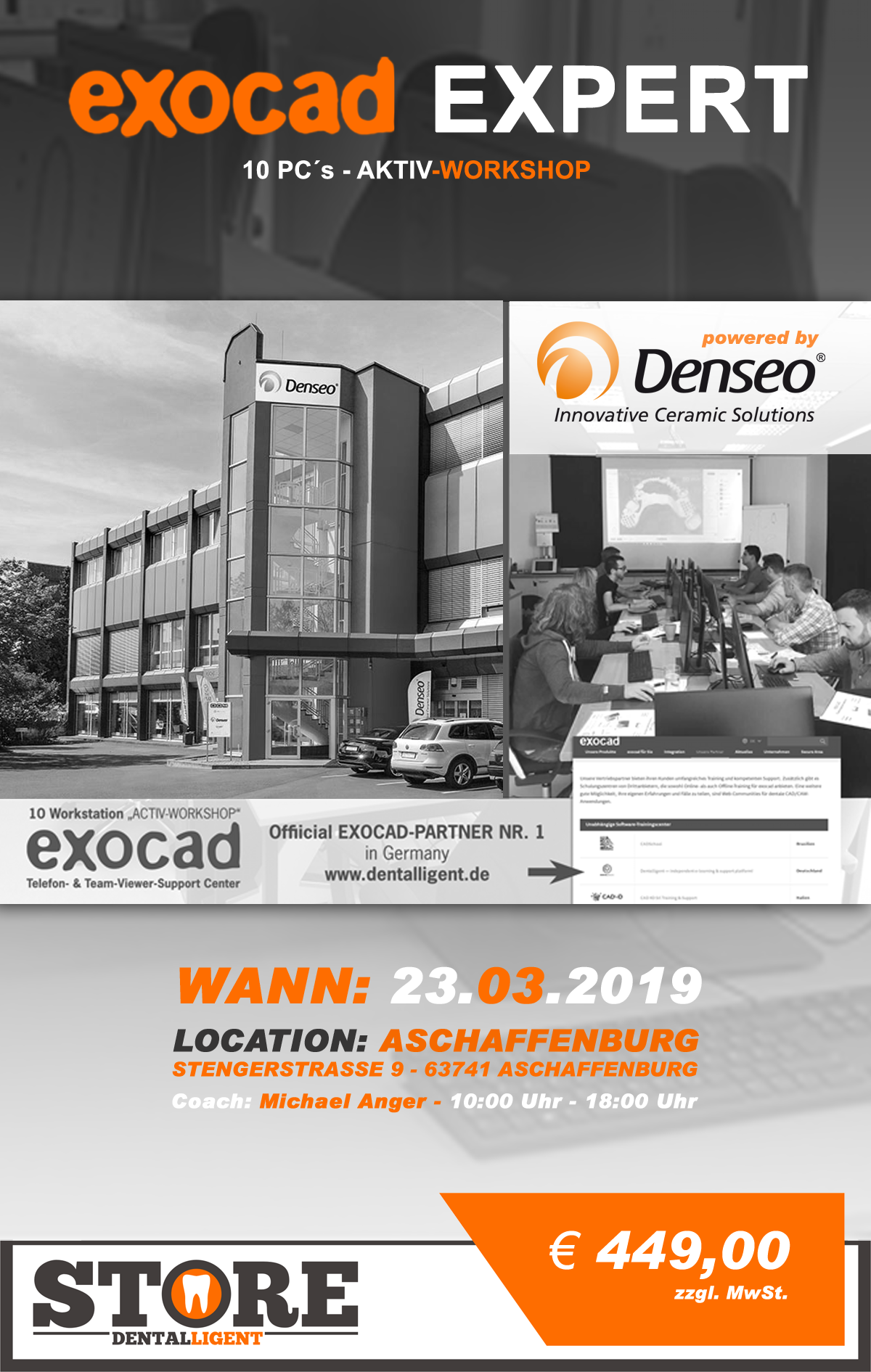 EXOCAD - EXPERT - "AKTIV WORKSHOP" mit 10 PC´s -DENSEO GmbH