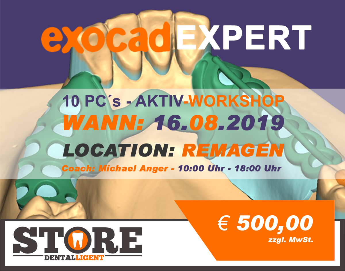 EXOCAD - Experten Seminar - 10 PC´s ACTIV-WORKSHOP
