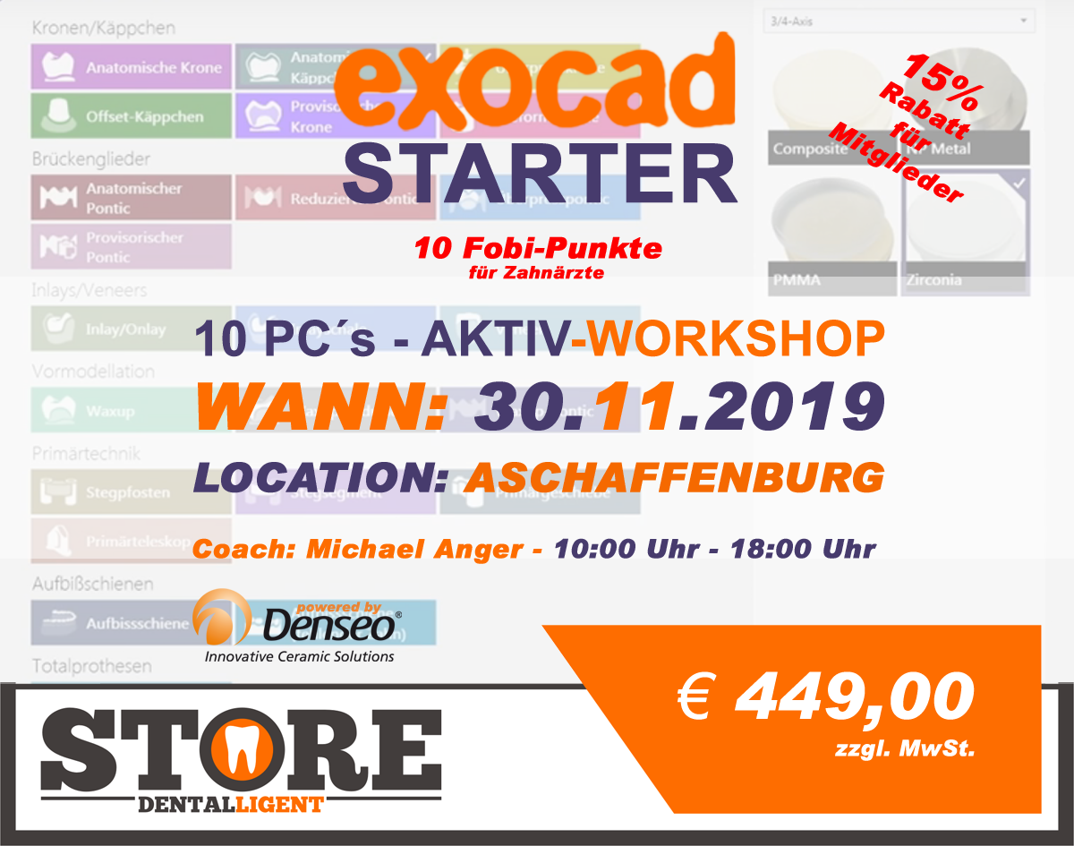 EXOCAD - STARTER - "AKTIV WORKSHOP" AUSVERKAUFT