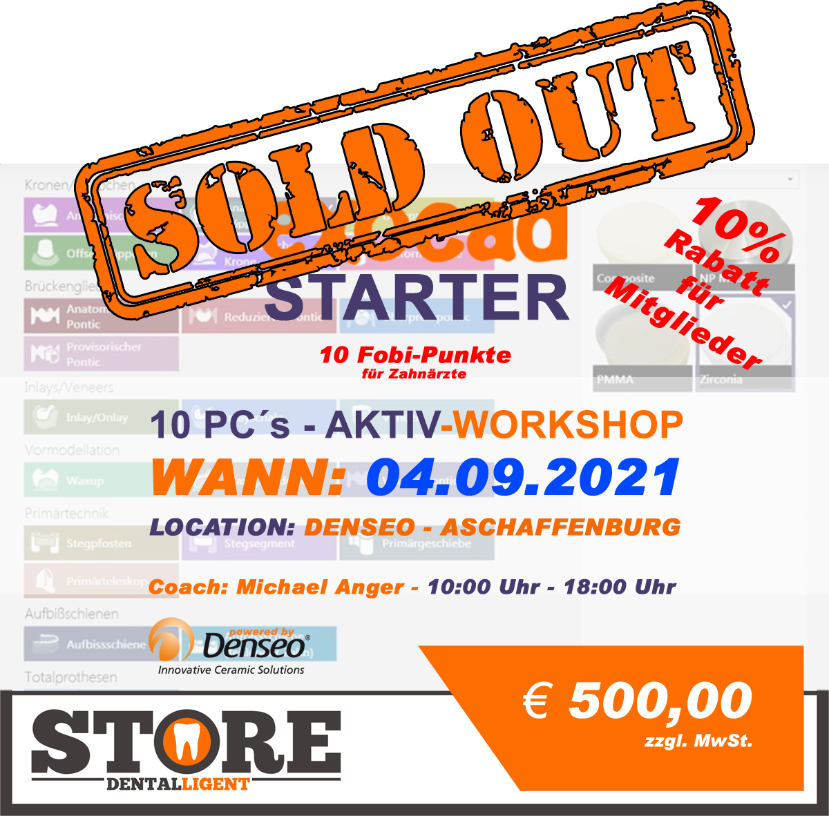 AUSVERKAUFT - EXOCAD - STARTER - "AKTIV WORKSHOP"