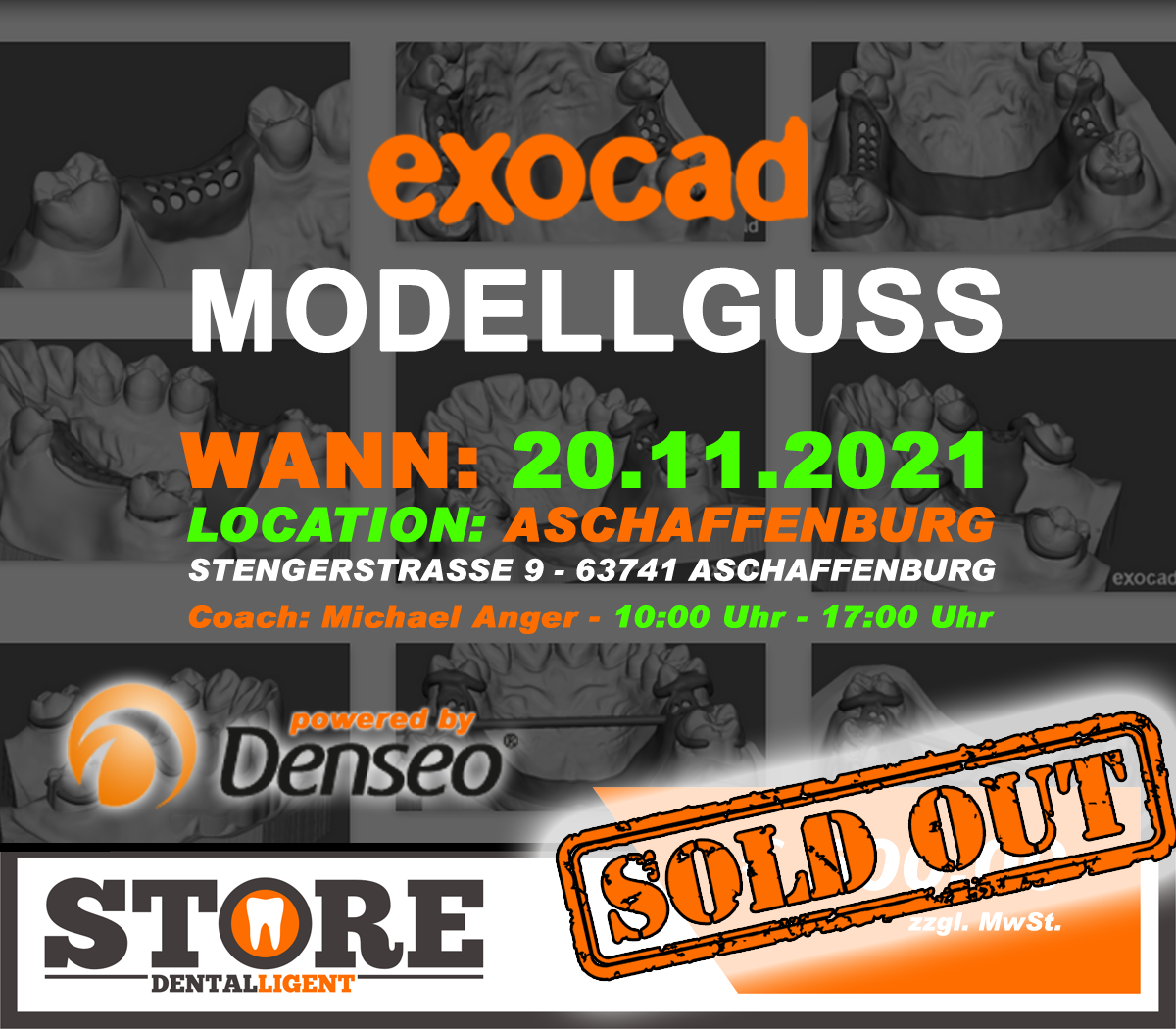 AUSVERKAUFT! - Exocad-Modellguss  by Michael Anger - 10 PC´s AKTIV WORKSHOP -DENSEO GmbH