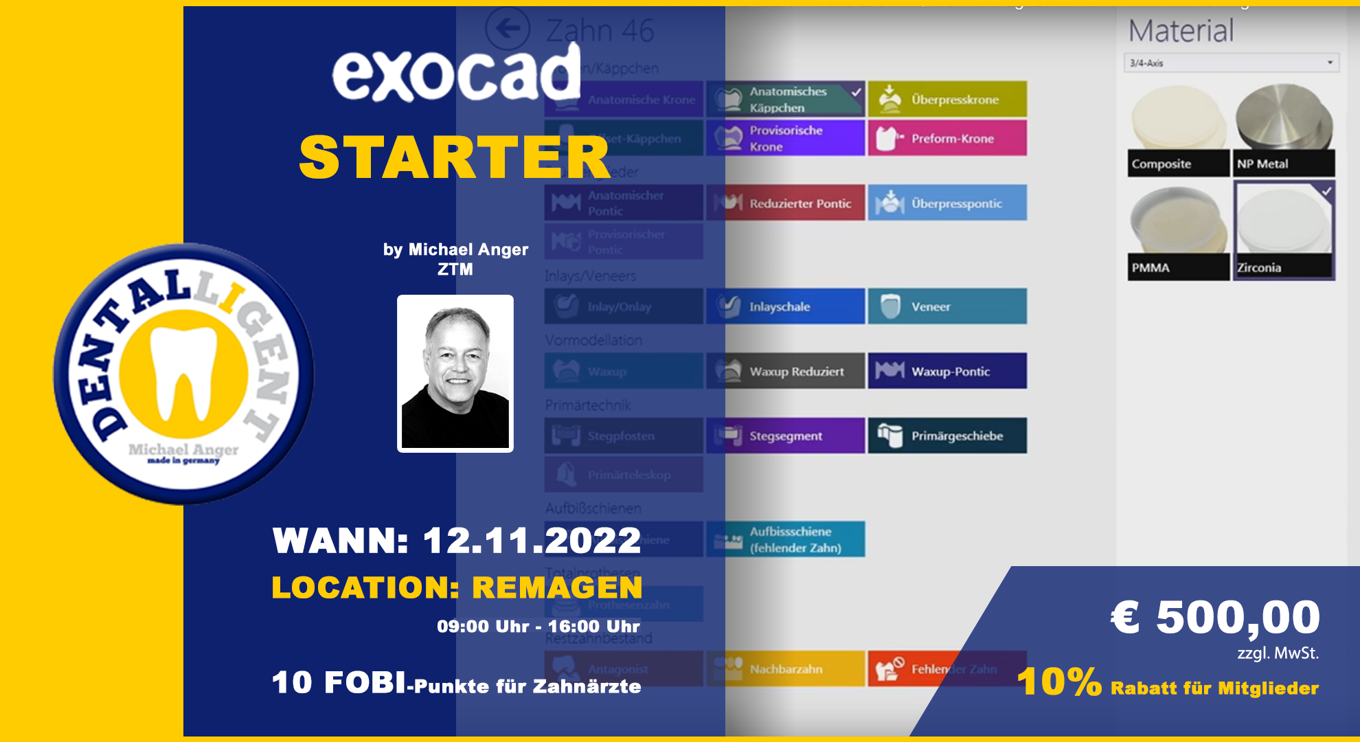 EXOCAD - STARTER - "AKTIV WORKSHOP" in REMAGEN
